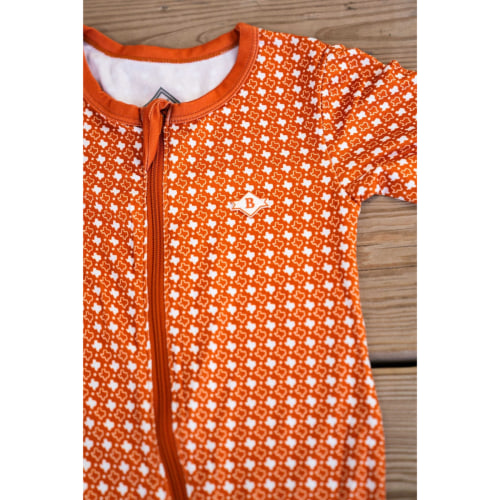Baby Zip Up - Texas - Orange & White – BURLEBO