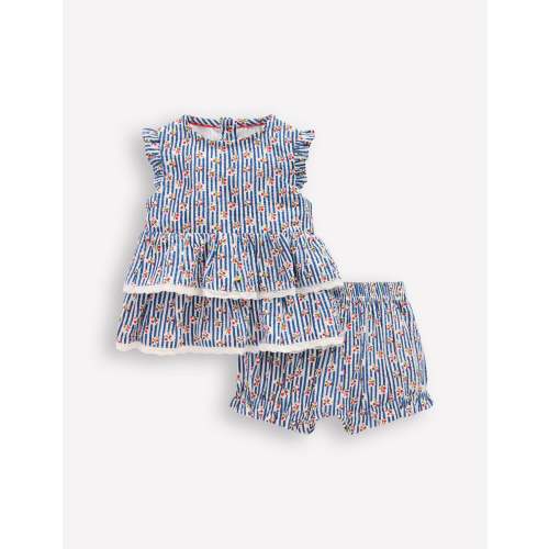 Tiered Ruffle Play Set-Bluejay Cherry Stripe