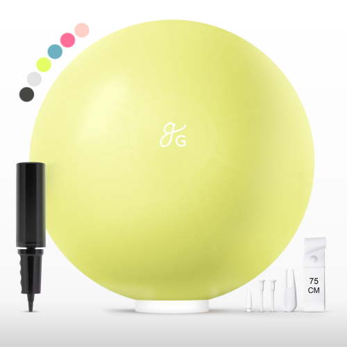 75cm Yoga Ball for Exercise, Pregnancy & Stability – Anti-Burst, Non-Slip Fitness Ball by Greater Goods, Avocado Green