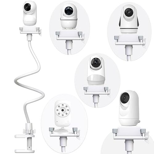 Baby Camera Monitor Mount Flexible Holder Stand Compatible with Momcozy,HelloBaby HB6550/HB65/HB66/HB6560/iFamily,Blemil,GoodBaby,OKAIDI,ANMEATE, Infant Optics Cameras and with 1/4" Baby Cameras Stand