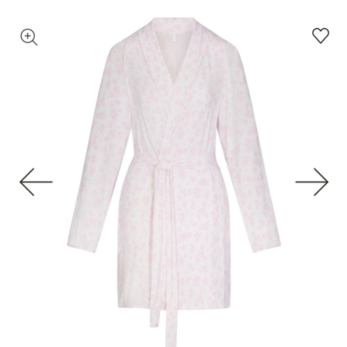 SKIMS SLEEP SHORT ROBE | SNOW DELICATE FLORAL PRINT | SKIMS