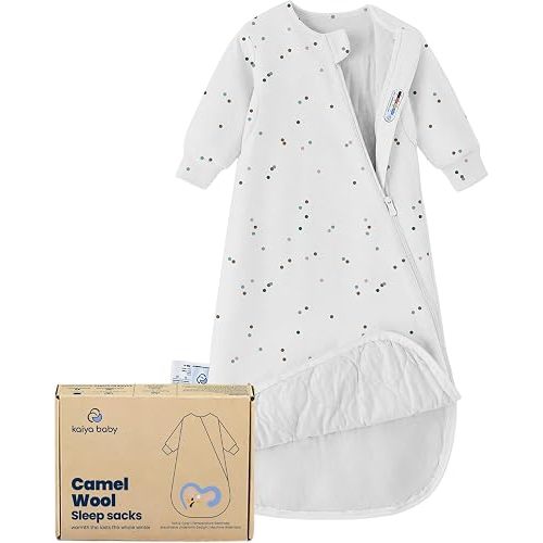 KaiyaBaby Organic Cotton Baby Sleep Sack, Long Sleeve 1.0 TOG, 0-6M