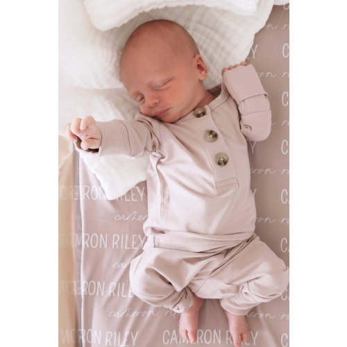 2pc Bamboo Button Top & Bottom | Mocha