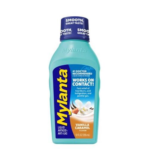 Mylanta Heartburn and Gas Relief Antacid Liquid - Vanilla Caramel - 12 fl oz