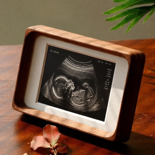 3x4 4x6in Ultrasound Picture Frame | Pregnancy Announcement Baby Reveal Mothers Day gift | Sonogram Frame | Black Walnut/Teak Table-top