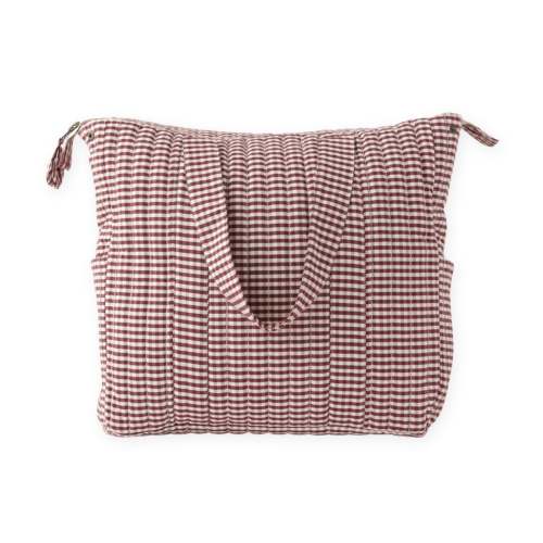 Gingham Convertible Diaper Bag - Mulberry – Pehr
