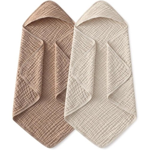 2 Pack 30x30Inch Hooded Baby Towels, Cotton Baby Bath Towel , Newborn Essential for Babies,Infant, Toddler and Kids