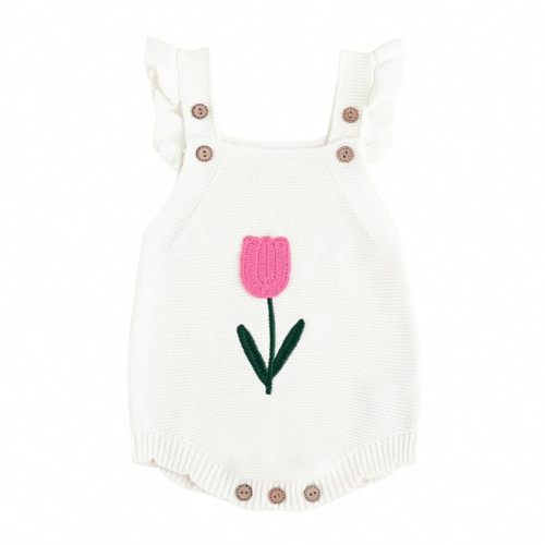 Simplee kids Baby Girls Sunflower Knit Rompers Knit Clothes for Newborn Baby Girls