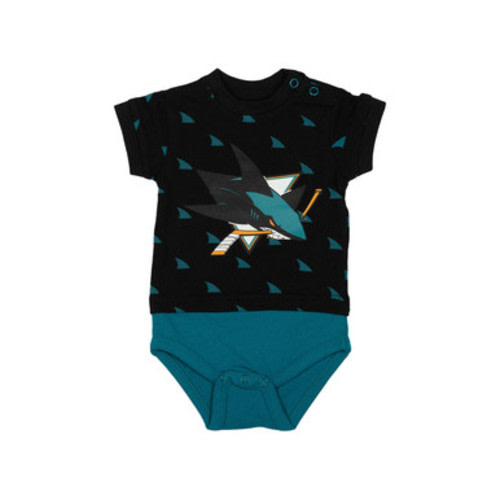 Infant San Jose Sharks Sport Design Sweden All Over 2.0 Short Sleeve Onesie