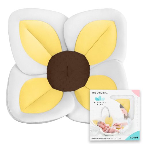Blooming Bath Lotus Baby Bath Seat, Washer-Safe Infant Bathtub, Yellow