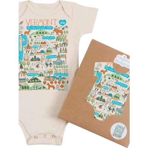 Infant Bodysuit - Vermont Boutique Art Map - Morado Designs