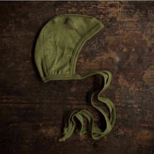 Piculet Baby Bonnet - Merino Wool & Silk - Moss