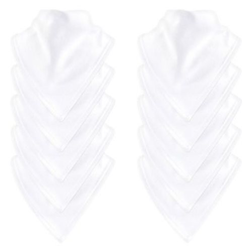 Touched By Nature Baby Organic Cotton Bandana Bibs 10pk, White, One Size