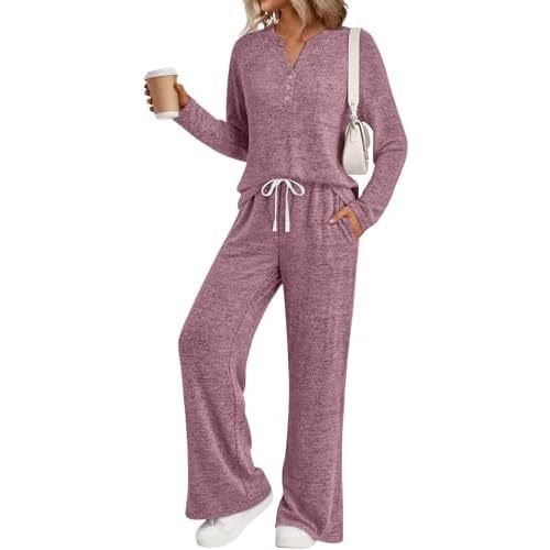 LILLUSORY Womens 2 Piece Lounge Sets Winter Outfits 2026 Sweatsuit Matching Pjs Airport Vacation Travel Fall Pajamas Fashion