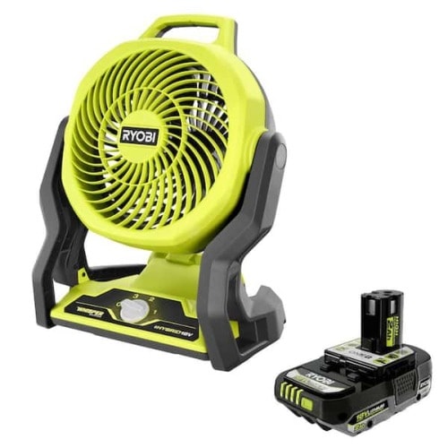 ONE+ 18V Cordless Hybrid 7-1/2 in. Fan with 2.0 Ah Lithium-Ion HIGH PERFORMANCE Battery