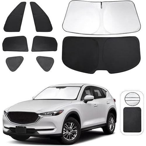 Window Shades for Mazda CX-5 2017-2024 2025 Accessories Car Side Full Windows Rear Triangular Windshield Sun Shade Sun UV Rays & Privacy Protection for Camping,Napping,and Relaxing 8PCS