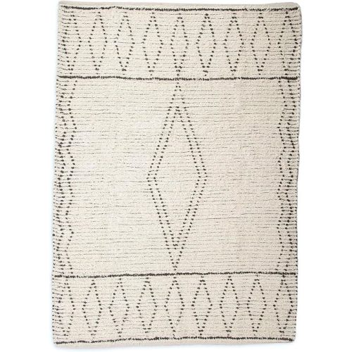 Crane Baby Nursery Décor, Cotton Floor Rug for Boys and Girls, Boho Style, 5' x 7'