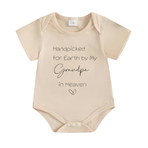Baby Handpicked for Earth Pregnancy Announcement Romper for Family | Forever Protected By My Grandma In Heaven, Sentimental New Baby Bodysuit, Grandmother Baby Romper, New Baby Reveal Idea