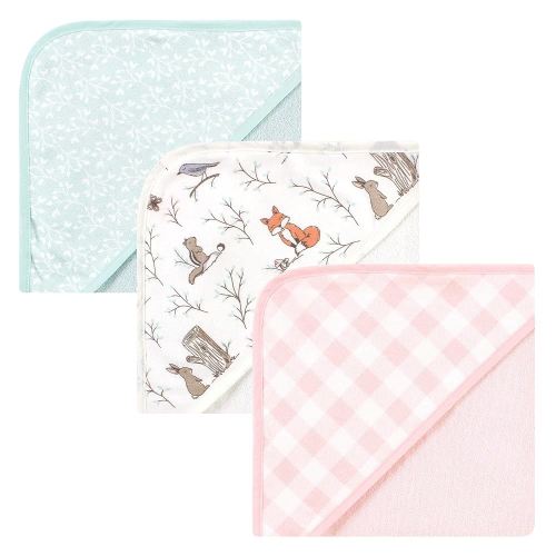 Hudson Baby Unisex Baby Cotton Rich Hooded Towels, Enchanted Forest, One Size