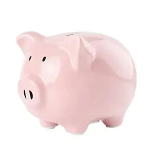 SOBEIT Piggy Bank for Kids Girls Boys, Glazed Ceramic Piggy Bank, Cute Pig Piggy Bank Money Bank Coin Bank for Birthday, Nursery Décor, Keepsake, Baby Shower (Pink)
