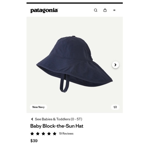 Patagonia Baby Block-the-Sun Full Brim UPF Hat - 0-3M