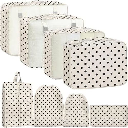 Packing Cubes for Travel - 8 Set Luggage Organizer Bags for Family, Mesh Breathable Packing Cubes for Suitcases Durable Travel Essentials Bags Set