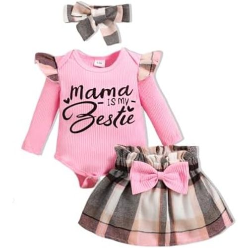 Newborn Infant Clothes Baby Girl Dress Summer Toddler Outfit Cute Girl Romper Skirt Set+Headband