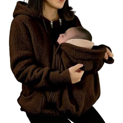 Little Snug Fleece Baby Carrier Jacket Kangaroo Hoodie for Mom and Baby