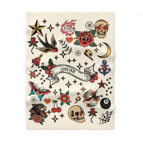 Personalized Tattoo Design Baby Blanket: Alt Nursery Decor