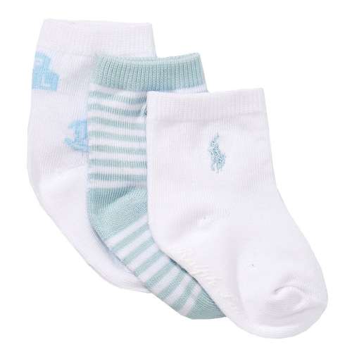 Polo Ralph Lauren Baby Boys Organic Cotton Tossed Bear 3-Pack Socks