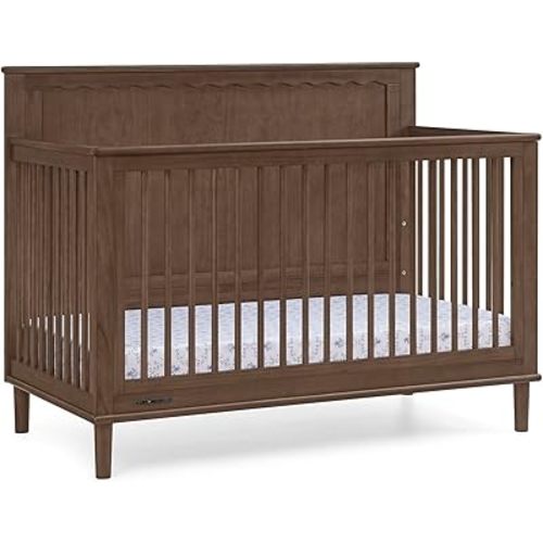 Delta Children Penelope 6-in-1 Convertible Crib - Greenguard Gold Certified, Teak Brown