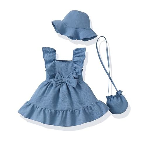 Renotemy Baby Girl Dress Summer Boho Vintage Toddler Baby Girl Clothes 0-3T | Newborn Infant Baby Girl Sleeveless Dresses,Summer Spring Boho Casual Sundress Gifts,Vintage Baby Girl Dresses Outfits