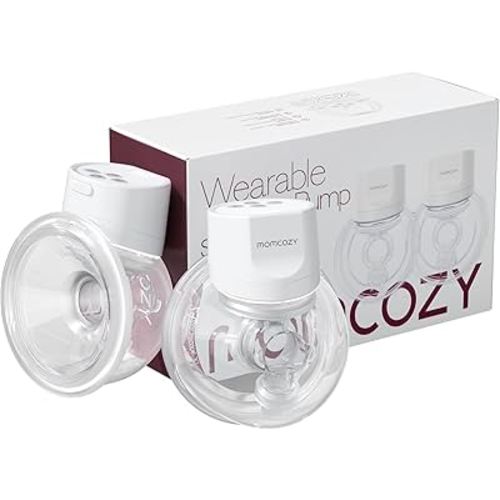 Momcozy Hands-Free Breast Pump S12 Pro, Wearable & Portable Pump with Soft DoubleFit Flange, 3 Modes | 9 Levels Double Electric Pump, Smart Display, 24mm, 2 Pack, Cozy White