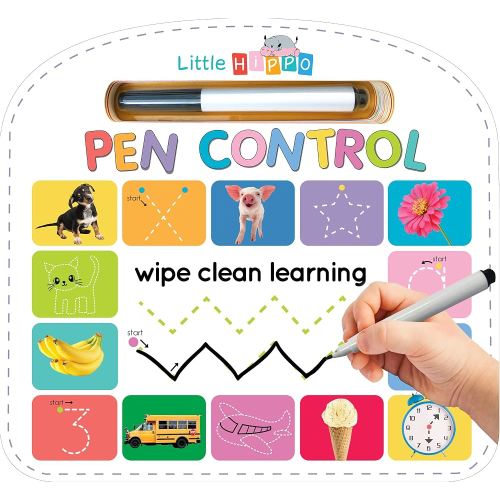 Write & Wipe Pen Control - Children's Novelty Learning Board Book - Wipe Clean - Educational (Wipe Clean First Skills Learning Series: Includes Dry-Erase Marker)