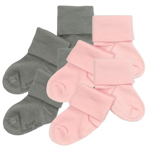 Babysoy Unisex Newborn Baby Gripper Socks – Toddler Boy & Girl Ankle Socks with Grip - Pack of 4s & 6s