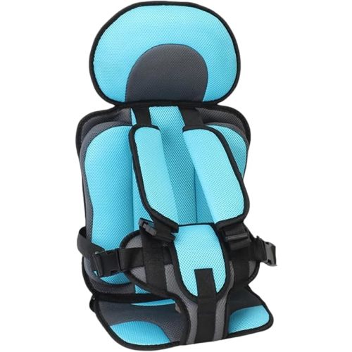 Portable Seat Booster for Kids, Foldable Travel Cushion with Non-Slip Design, Lightweight Baby Support Pad for Golf Cart, Airplane (R Blue)
