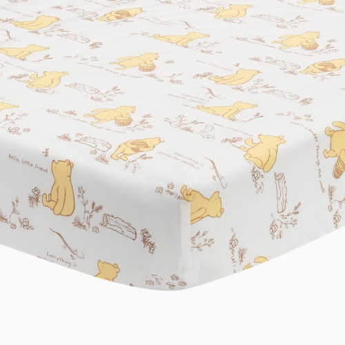 Lambs & Ivy Cotton Fitted Crib Sheet - Storytime Pooh