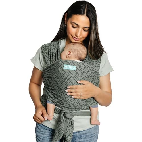 Moby Baby Wrap Carrier Classic for Newborns to Toddlers (8-33lbs), Infant Sling Carrier, Lightweight & Hands Free Design, Adjustable for All Body Types (Olive Etch)