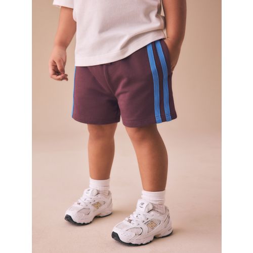 Burgundy Red Side Stripe Jersey Shorts (3mths-7yrs)