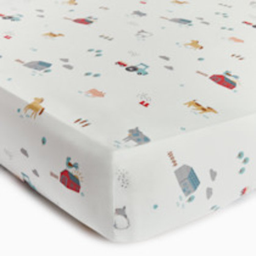 Soundly Percale Organic Crib Sheet - Farm