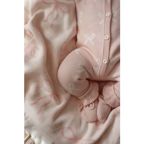 Cuff Newborn Lace Booties - Baby Pink