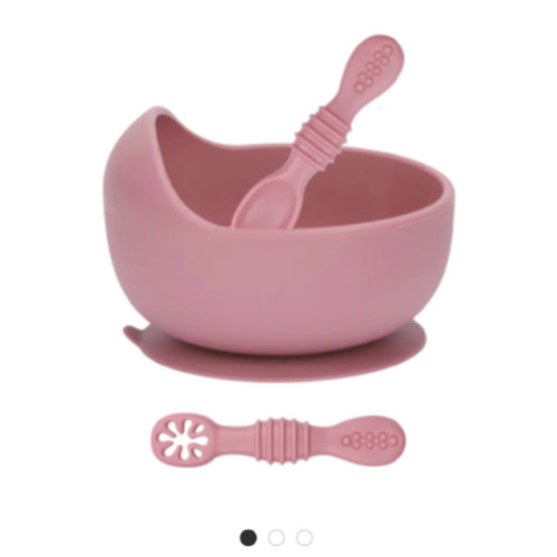 Buy Baby Bliss Suction Bowl & Training Spoons Dusty Rose at Well.ca | Free Shipping $35+ in Canada