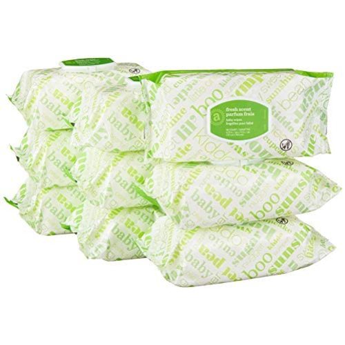 Amazon Elements Baby Wipes, Fresh Scent,White 720 Count, 80 Count (Pack of 9)