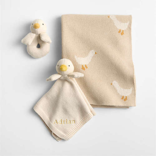 Personalized Darling Duckling 3-Piece Baby Stroller Blanket Gift Set