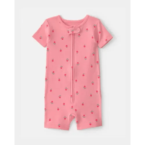 Baby Girl Fruit 100% Cotton 1-Piece Romper Pajama - Pink | Carter's