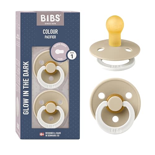 Bibs Pacifiers Color Collection, Set of 2 BPA-Free Latex Pacifiers Made in Europe, Round Nipple Baby Pacifier.