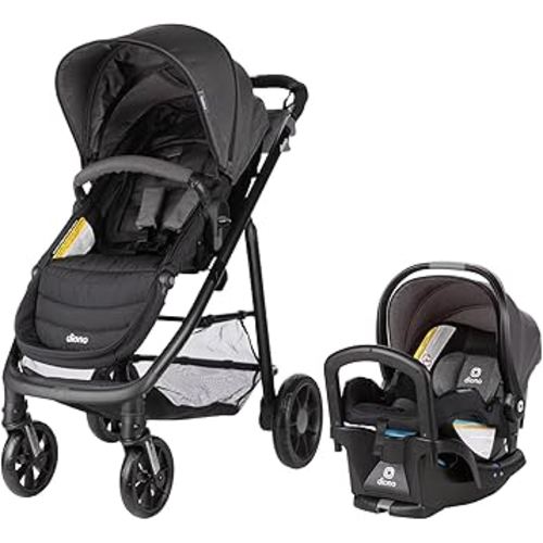 Diono Quantum 4 3-in-1 Travel System with LiteClik 30 R SafePlus Infant Car Seat and Base, Rear-Facing for Infants 4-30lbs, Includes Infant Car Seat Folding Stroller and Toddler Seat (Gray Slate)