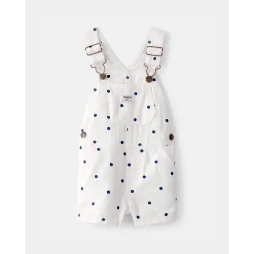 Baby Girl Polka Dot Shortall - White/Blue - OshKosh B'gosh | Carter's