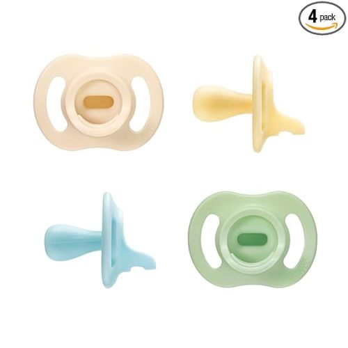 Tommee Tippee Ultra-Light StayPut Pacifier, One-Piece Silicone Design, 0-6m, 4 Pack