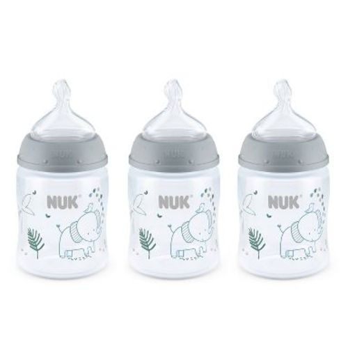 NUK 3pk Smooth Flow Bottle Safari Animals - Elephant - 5oz